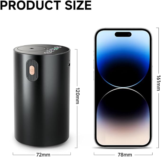 JUANANIUG Waterless Essential Oil Diffuser Rechargable: Portable Aromatherapy Diffuser for Car and Home - 4 Concentration Adjustments and Timers - Gift for Valentine’s Day (Black)