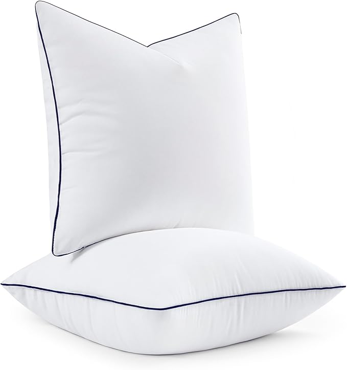 MIULEE 20x20 Pillow Inserts, Fluffy Down Alternative Filling Pack of 2 Ultra Soft Throw Pillows for Sofa Couch Bed