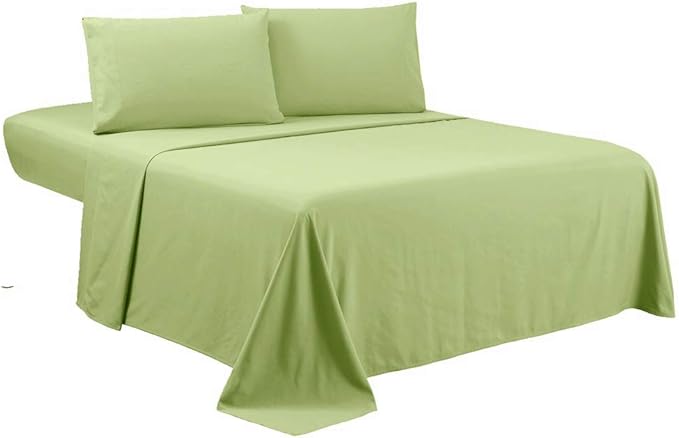 Sfoothome Queen Sheets Set - Sage Green Hotel Luxury 4-Piece Bed Set, Extra Deep Pocket, 1800 Series Bedding Set, Wrinkle & Fade Resistant, Sheet & Pillow Case Set (Queen, Sage Green)