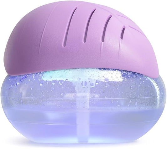 Air Aroma Diffuser - Colorful Night Light and Soothing Water Flow Sound - Suitable for Children, Pets and Smokers - Suitable for Home, Office - 3 x 10 ml Essential Oil Aroma Freshener - Purple