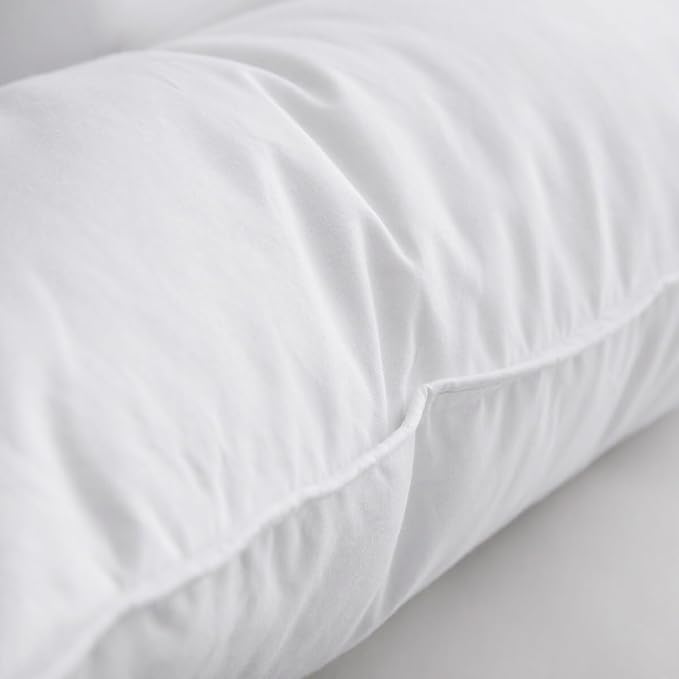 Luxury Feathers Down Pillow King Size, Hotel Quality Fluffy Bed Pillow, Soft Pillow for Sleeping, Organic Cotton Cover(20x36”, Pack of 1)