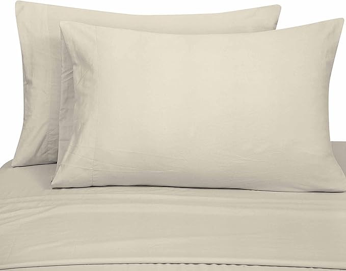 ROYALE LINENS 6 Piece Queen Sheets Set - Soft Brushed 1800 Microfiber Bedding - 1 Fitted and 1 Flat Sheet, 4 Pillow Cases - Wrinkle Free & Fade Resistant - Hotel Luxury Bed Sheets Set (Birch, Queen)