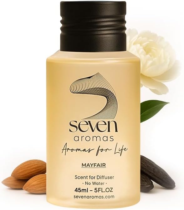 SevenAromas Hotel Scent Diffuser Oil, Luxury Hotel-Inspired Essential Oil for Aromatherapy & HVAC Diffusers – Premium Dropper Bottle - 45 ml 1.52 FL oz (Mayfair)