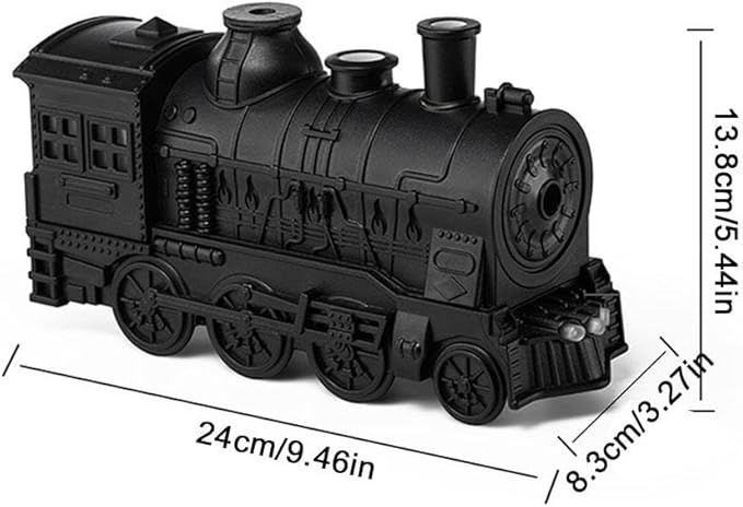 Vintage Steam Train Aromatherapy Essential Oil Diffuser Humidifier,300ML Train Diffusers for Essential Oils with Remote with Dual-Color LED Light,Ultra-Quiet and Auto Shut-Off for Home Office (Black)