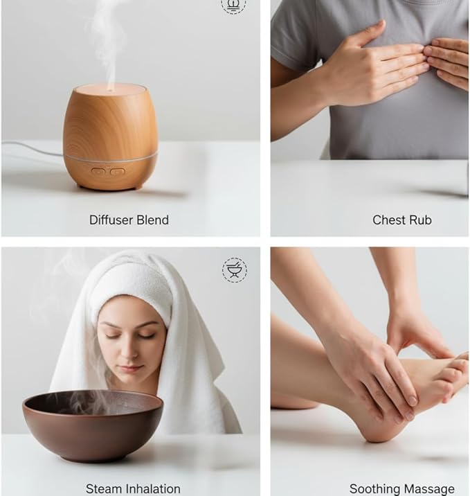 Amayah Breathe Essential Oil Blend for Congestion Relief & Seasonal Wellness | Eucalyptus, Peppermint & Tea Tree Aromatherapy Oil for Diffuser | Sinus Support & Clear Breathing