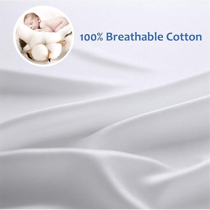 Precoco King Pillow Cases Set of 2 | 100% Cotton White Pillowcases King Size with 600 Threads | Stable Pillow Covers with Zipper Hidden for Hotel Quality, 20x36