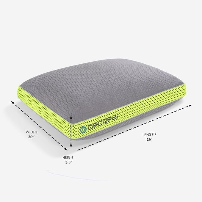 Bedgear Multi-Position Performance Pillow – Medium Hypoallergenic Pillow with React Blend Fill for Back, Stomach, and Side Sleepers – Temperature-Regulating with Airflow Technology