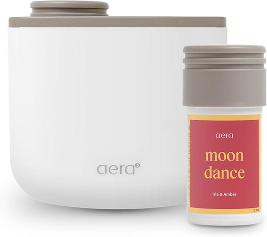 Aera Mini Home Fragrance Diffuser and Mini Moondance Scent Refill Bundle - for Rooms 100-500 Sq Ft - Alexa Compatible, Hypoallergenic, Family and Pet Safe, App Controlled