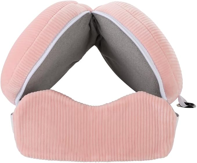 PENINSULA LOVE 2 in 1 Travel Pillow with Eye Mask Cotton Sleeping Neck Pillow for Airplane Portable Plane Travel Accessories
