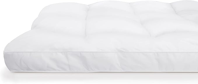SERTA Down Illusion Soft Hypoallergenic 2 inch Pillowtop Simple Fit Mattress Topper, California King, White