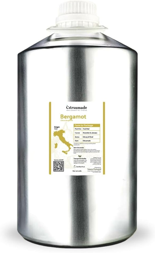 Bergamot Essential Oil - Direct from Citrusmade in Sicily- Pure Essential Oil for Diffusers and Aromatherapy | 100% Pure Therapeutic Grade (22lbs)