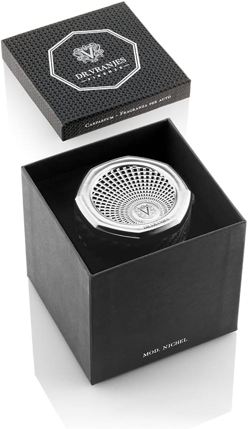 Dr. Vranjes Carparfum Nickel – Rosso Nobile Fragrance – Luxury Italian Car Air Freshener & Vent Diffuser – Made in Florence, Italy