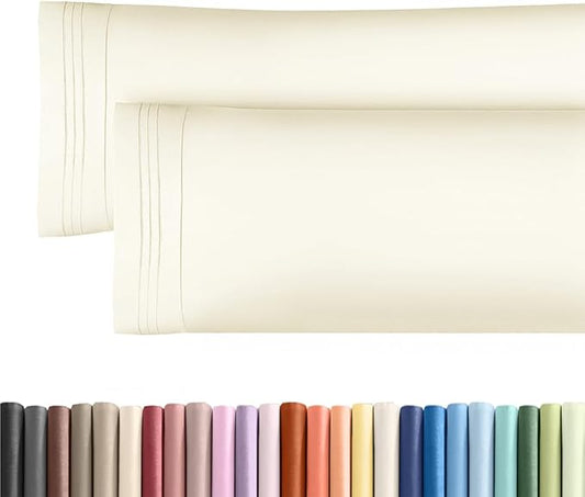 Body Pillowcases Set of 2-20x54 Long Body Pillow Case - Soft Body Pillow Cover for Sleeping & Side Sleepers - Comfy, Breathable & Wrinkle Free - Machine Washable w/Envelope Enclosure (Off White)