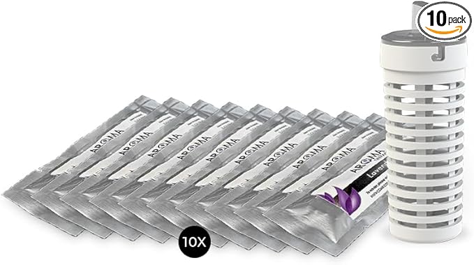 Set of 10 Lavender Aromatherapy Bead enveloppes and 1 Aromatherapy Bead Basket for bathtubs and Walk-in tubs