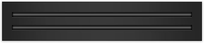 BUILDMART - 20x4 Modern AC Vent Cover - Decorative Black Air Vent - Standard Linear Slot Diffuser - Register Grille for Ceiling, Walls & Floors - Texas Buildmart