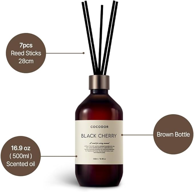COCODOR Premium Reed Diffuser/Flower Garden /16.9oz /1 Pack/Large Capacity Fragrance Scent Oil Stick Diffuser Set for Bedroom Bathroom Home Décor