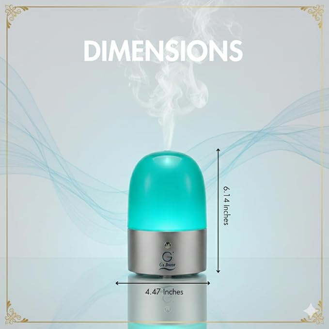 G’s Breeze Smart Diffuser with Refill – Bluetooth & Wi-Fi App Control, Gradient LED Lighting, Adjustable Scent Intensity, Low Noise, 24 Hour, Aromatherapy Diffuser for Home & Office - Baby Powder