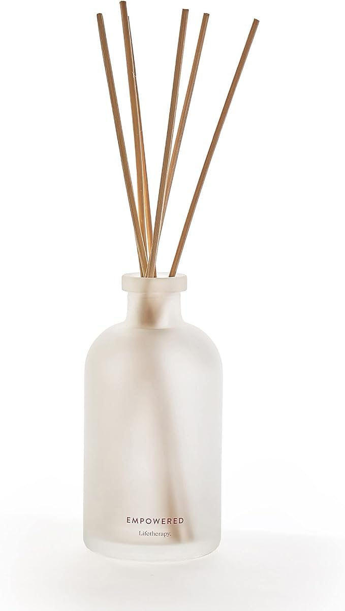 Lifetherapy Empowered Reed Diffuser, 8 oz - Inspiring Fragrance Scent, Natural Essential Oils, Ideal for Home or Office