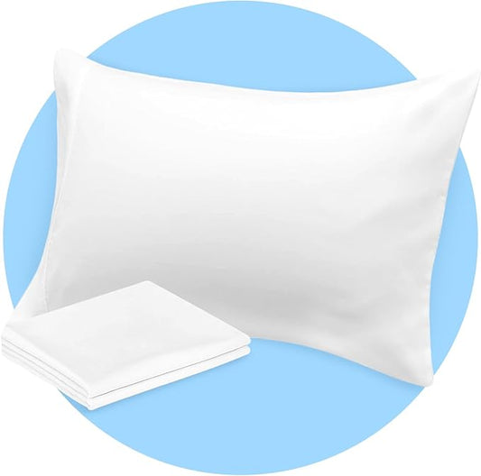 Avalon Bedding Pillow Cases Standard Size White Pillow Cases Set of 2 Cotton Blend 200 TC Soft & Breathable Perfect for Home & Hospital, Hotel Quality Queen Pillow Protectors 30x20 Inches