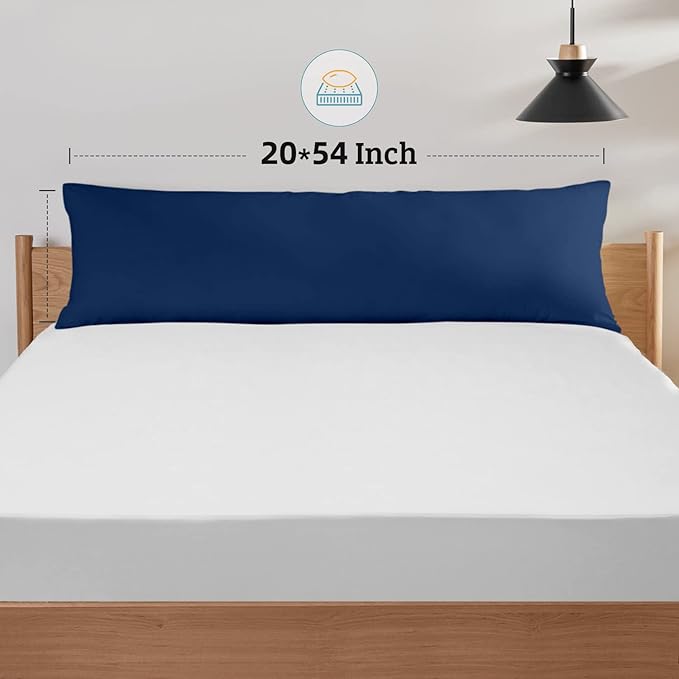 YIYEA Body Pillow Cover Set of 2, Ultra Soft 1800TC Hotel Quality Double Brushed Microfiber Body Pillow Pillowcases, Envelope Closure, Fade Resistant (20"x54", Black)