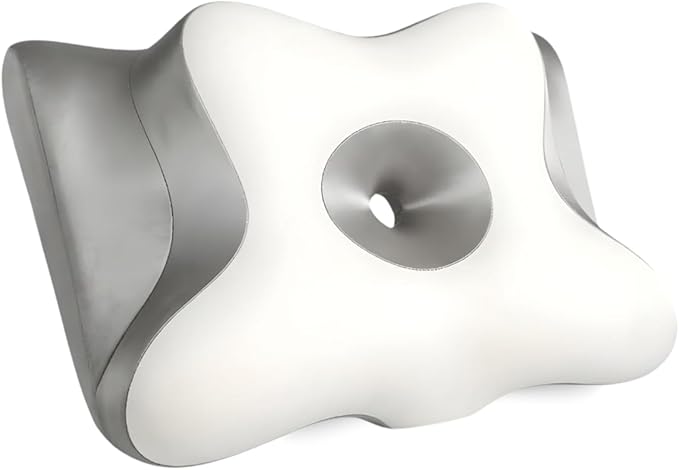 Ergonomic Cervical Neck Pillow for Neck Pain Relief, Side Sleeper Pillow, Orthopedic Pillow, Sleep Apnea Pillow, Cooling Cervical Neck Pillow, Butterfly Contour Pillow with Silk Cover & Travel Bag