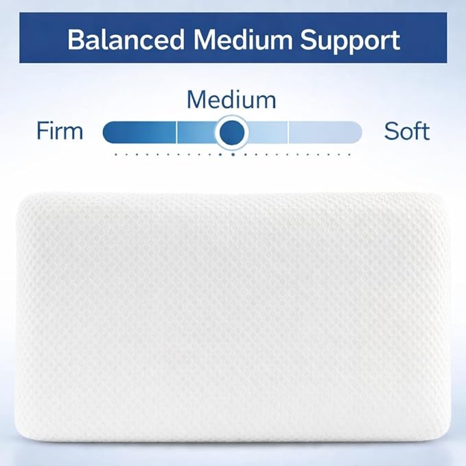 DLIGHT BD Ultra Slim 2.7" Stomach Sleeping Gel Infused Memory Foam Pillow- Ultra Thin and Flat Design for Stomach and Back Sleepers