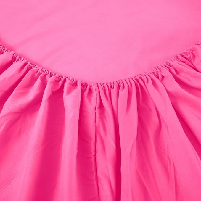 Sfoothome Queen Sheets Set - Hotel Luxury 4-Piece Bed Set, Extra Deep Pocket, 1800 Series Bedding Set, Wrinkle & Fade Resistant, Sheet & Pillow Case Set (Queen, Hot Pink)