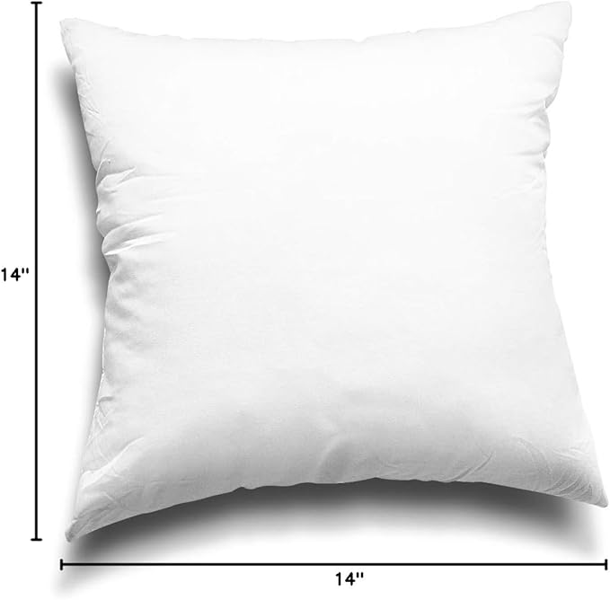 Edow Throw Pillow Insert, Lightweight Soft Polyester Down Alternative Decorative Pillow, Sham Stuffer, Machine Washable 22x22 (White, 1 Count (Pack of 1))