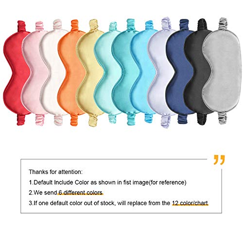 Silk Satin Eye Mask Color Assorted 6-Pack Smooth Sleeping Mask Eye Shade