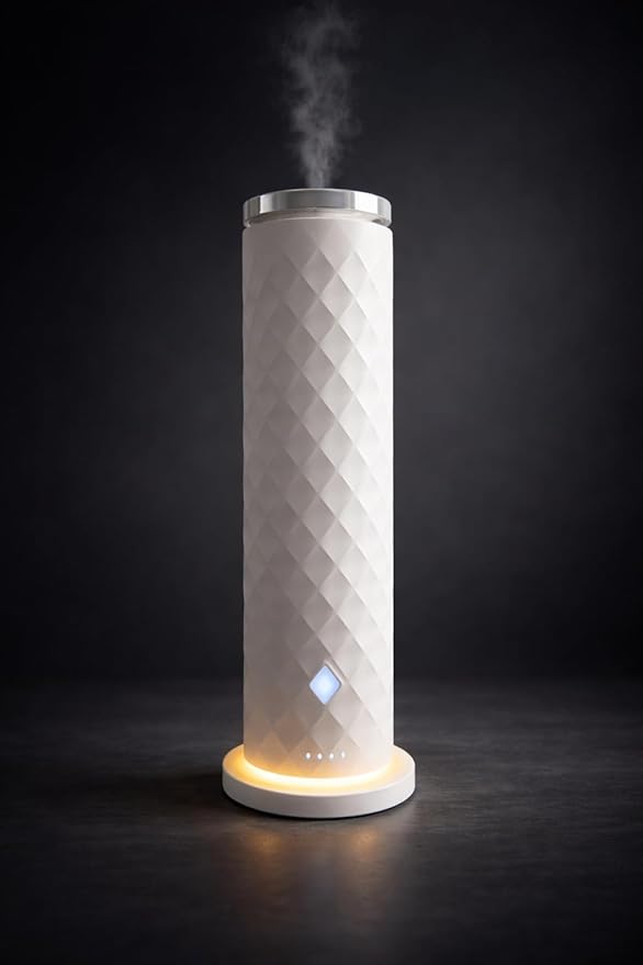 Waterless Cold Air Scent Diffuser, Modern White Design with Remote Control, 1000 Sq Ft Coverage, Ultra-Quiet Operation for Home and Office