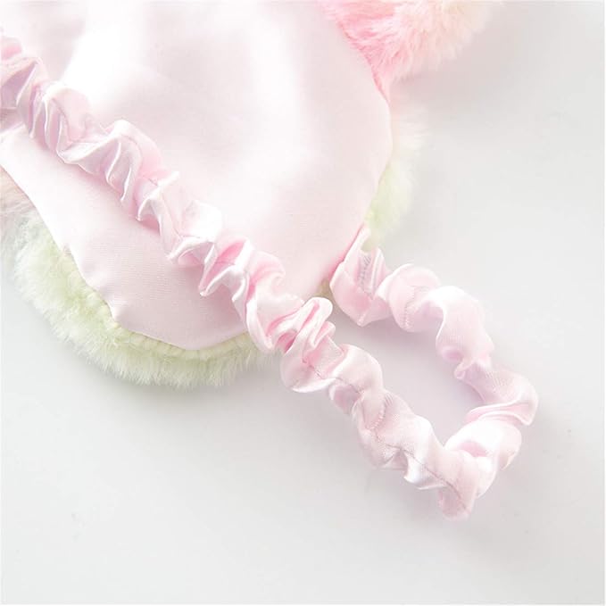 Cute Animal Sleeping Mask Soft Plush Blindfold Cute Rabbit Panda Koala Eye Cover Eyeshade for Kids Teens Girls Women (Rabbit)