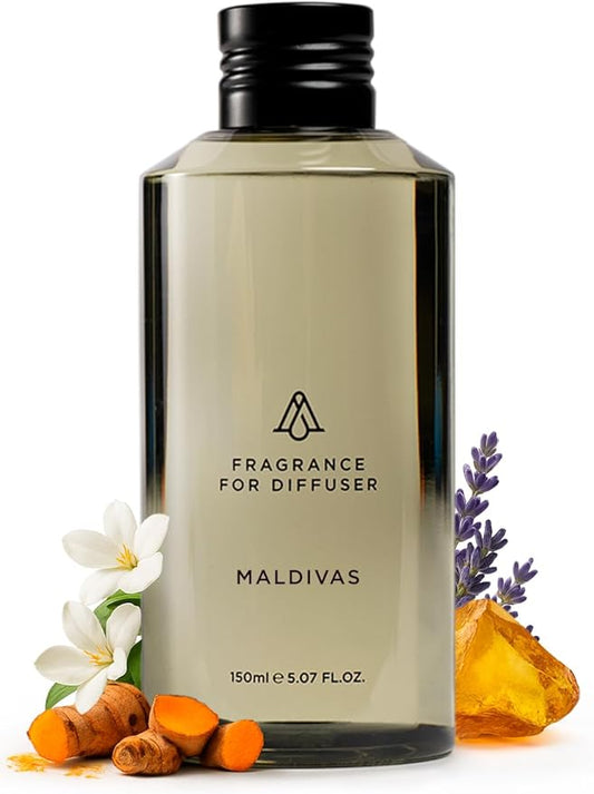 AromaPlan Hotel Scents Maldivas 5 Fl Oz (148ml), Home Luxury Aroma & Hotel Fragrance Diffuser Oil- Hotel Diffuser Oil for Aromatherapy- USA Made, Bigger Bottle, Bolder Aroma & Longer Lasting