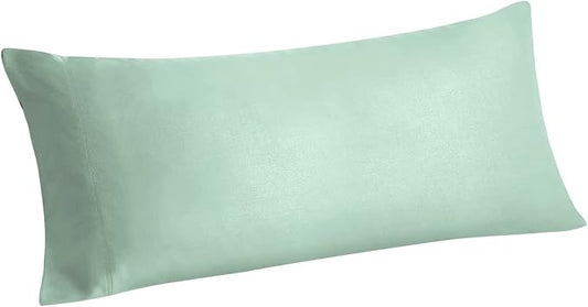 BEDELITE Body Pillow Case Cover, Rayon Made from Bamboo, Cooling Body Pillow Cover for Hot Sleepers and Night Sweats, Breathable & Silky Soft Full Long Pillow Case (Mint Green, 20x54 Inches)