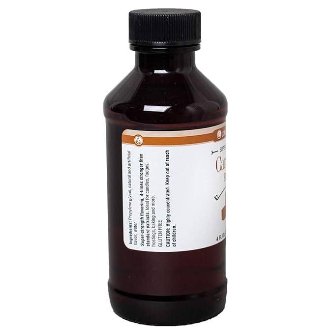 LorAnn Oils Super Strength Flavoring - Used For Candy Making, Flavoring Extracts, Baking, Hard Candy, and Flavor Oils - Bold, Natural Flavors 4X Stronger Than Extracts - Caramel, 4 fl oz