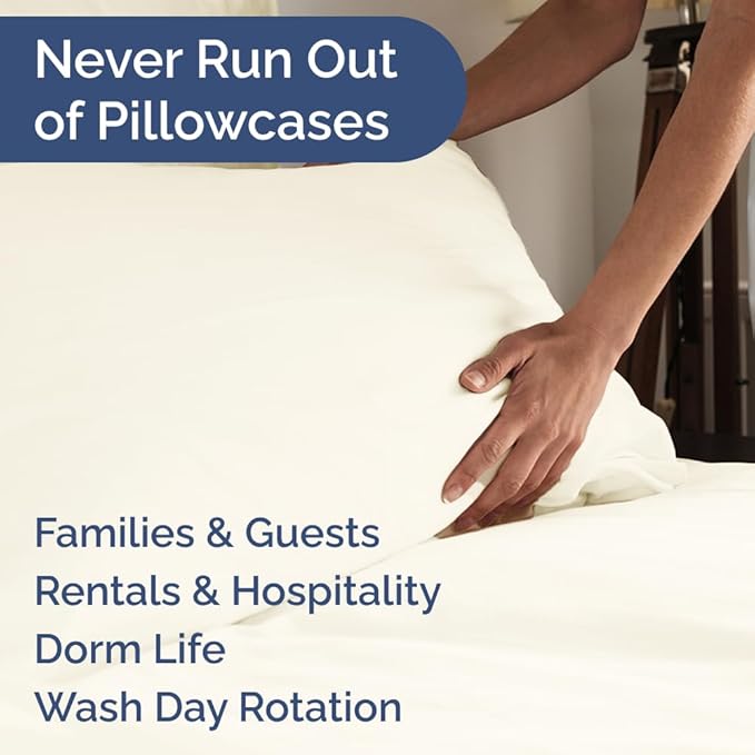 Standard Pillow Cases Set of 6 - Ultra Soft Hotel Quality Pillowcase Covers - Comfy, Cozy & Wrinkle Free - Shrink, Stain & Fade Resistant - Machine Washable Pillow Protectors - 6 Piece Set - Off White
