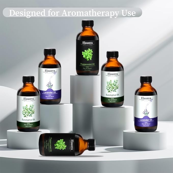 Eucalyptus Essential Oil, 4Fl.Oz (118ML) 100% Pure&Natural Oils for Aromatherapy Diffusers, Humidifiers,DIY Candle and Soap Making, Gift,Plant Scent,Christmas Gifts,(Eucalyptus)