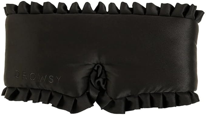 DROWSY Silk Sleep Mask - Face-Hugging, Padded Cocoon for Luxury Rest in Total Darkness - 100% Pure Mulberry Silk (Sleep & The City)