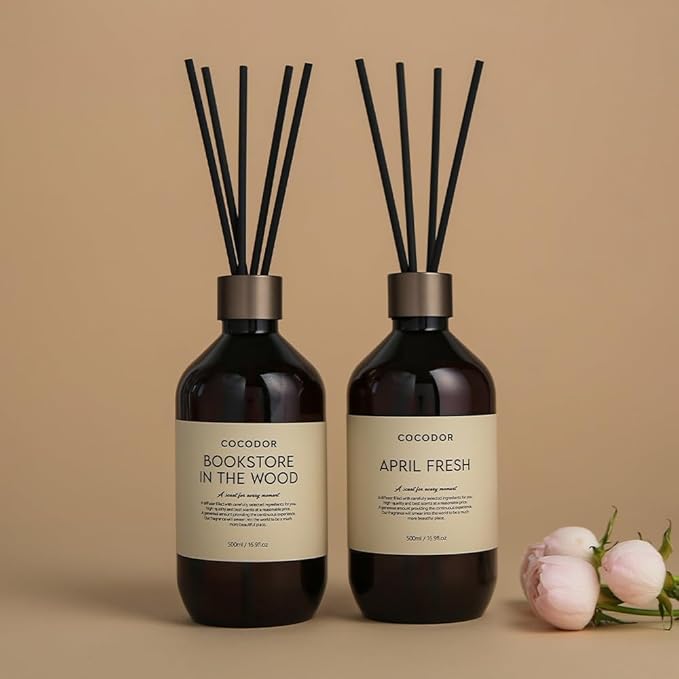 COCODOR Premium Reed Diffuser/Seoul Rose /16.9oz /1 Pack/Large Capacity Fragrance Scent Oil Stick Diffuser Set for Bedroom Bathroom Home Décor