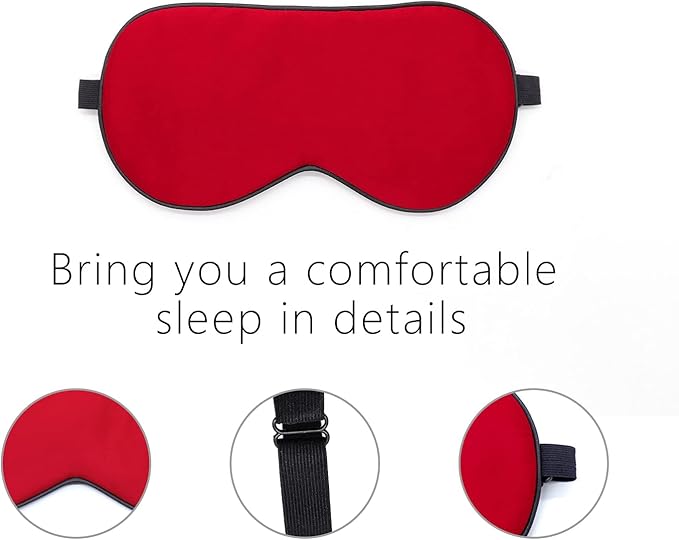 Silk Eye Mask for Men Women, Comfortable&Soft Sleep Mask with Adjustable Strap to Block Light, Ultimate Sleeping Aid/Blindfold,Super Smooth Eye Shade Cover
