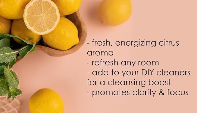 GreenHealth Lemon Essential Oil 8 fl oz (237 ml) – 100% Pure – Aluminum Bottle w/Plug Cap – Fresh Citrus Aroma for Diffusers, Candle & Soap Making, DIY Crafts (Pack of 2)