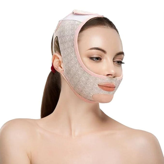 Beauty Face Sculpting Sleep Mask, Double Chin Reducer,V Shaped Slimming Face Mask, Reusable Facial Shaped UP Lift Mask- Anti-Aging and Anti-Wrinkle Band（1Pcs）