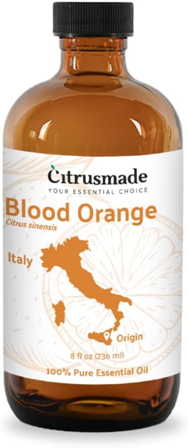 Blood Orange Essential Oil - Direct from Citrusmade in Sicily - Pure Essential Oil for Diffusers and Aromatherapy - Natural Citrus Scent | 100% Pure Therapeutic Grade (8oz)