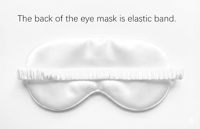 Silk Eye Mask for Sleeping - Satin Eye Cover with Silk Storage Bag White