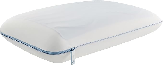 Sealy Dreamlife Standard Size Memory Foam Cooling Pillow with SealyChill Cooling Gel, Removable Machine-Washable Cover, Made in The USA