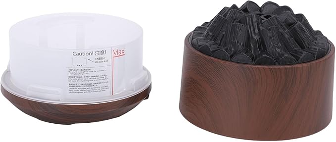 Rengue Essential Oil Diffuser, ABS Mini Humidifier with Mystical/Fantasy Effect, Dual Mist Modes 300ml for Home Office Bedroom (Dark Wood Grain)