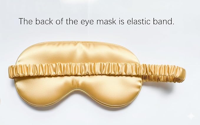 Silk Eye Mask for Sleeping - Satin Eye Cover with Silk Storage Bag Golden 3 Pcs Save 20%
