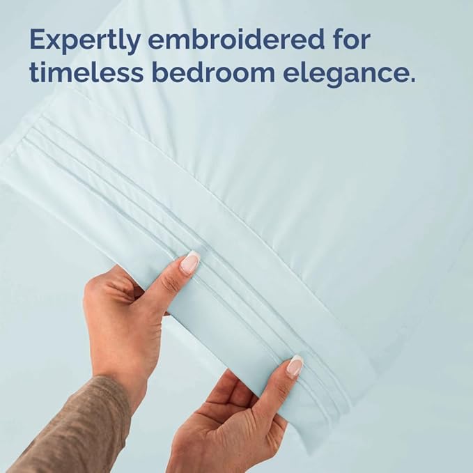 Standard Pillow Cases Set of 6 - Ultra Soft Hotel Quality Pillowcase Covers - Comfy, Cozy & Wrinkle Free - Shrink, Stain & Fade Resistant - Machine Washable Pillow Protectors - 6 Piece Set - Ice Blue