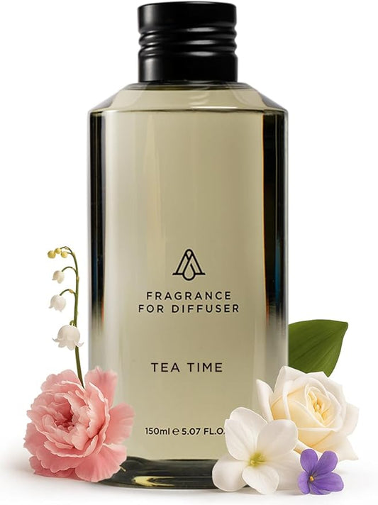 AromaPlan Hotel Scent Diffuser Oil Tea Time 5 Fl Oz (148ml) –Luxury Hotel & Home Fragrance Oil - Non Toxic - Made in USA - Bigger Bottle, Bolder Aroma & Longer Lasting