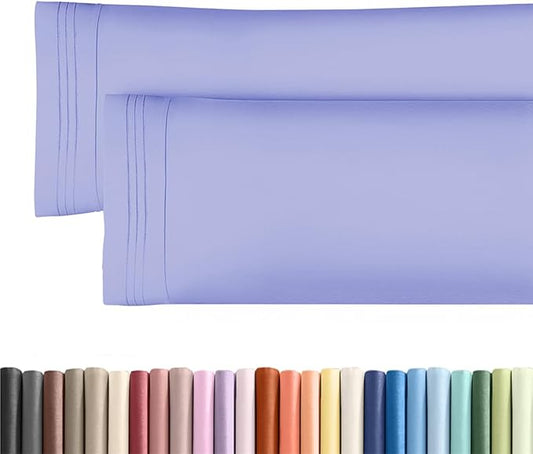 Body Pillowcases Set of 2-20x54 Long Body Pillow Case - Soft Body Pillow Cover for Sleeping & Side Sleepers - Comfy, Wrinkle & Fade Free - Machine Washable w/Envelope Enclosure Lavender