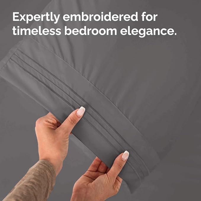Body Pillowcases Set of 4-20x54 Long Body Pillow Case - Soft Body Pillow Cover for Sleeping & Side Sleepers - Comfy, Breathable & Fade Free - Machine Washable with Envelope Enclosure - (Dark Grey)